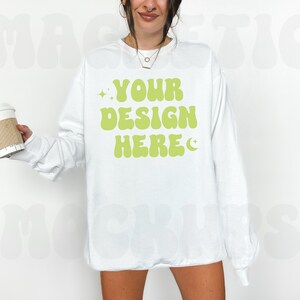 Comfort Colors 1566 White Mockup, Comfort Colors Sweatshirt Mockup, White Crewneck Mockup, Oversized Comfort Colors Sweatshirt, Studio Mock