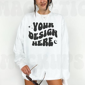 Comfort Colors 1566 White Mockup, Comfort Colors Sweatshirt Mockup, White Crewneck Mockup, Oversized Comfort Colors Sweatshirt, Studio Mock