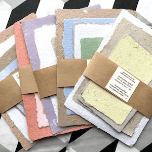 Set di 5 fogli di carta riciclata