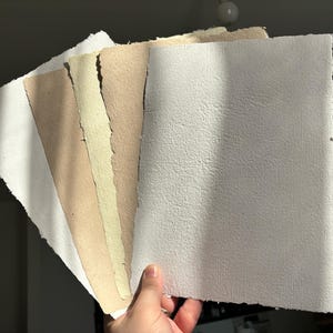 Fogli di carta riciclata A4 fatti a mano, carta per stampa su lino ecologica, 5 pacchi, bordi testurizzati