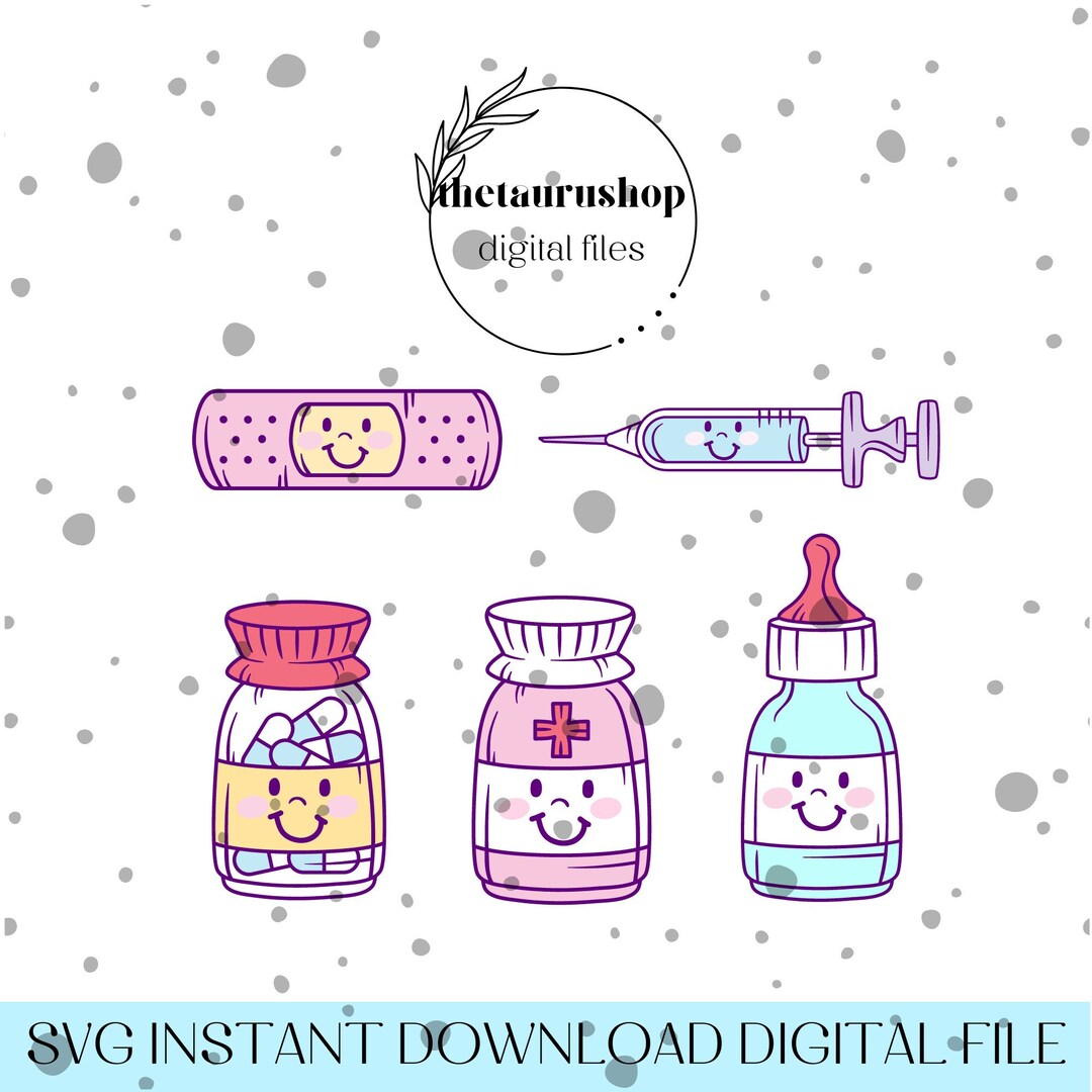 Kawaii SVG Bundle Kawaii Clipart Kawaii Medical SVG Kawaii Nurse SVG ...