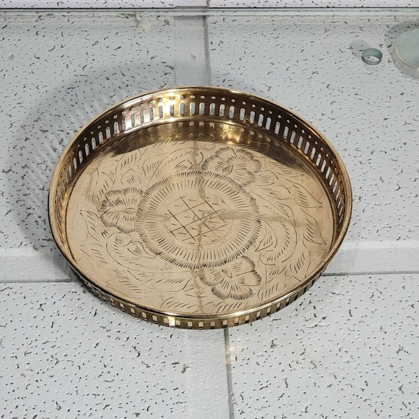 Round Brass Tray Etsy