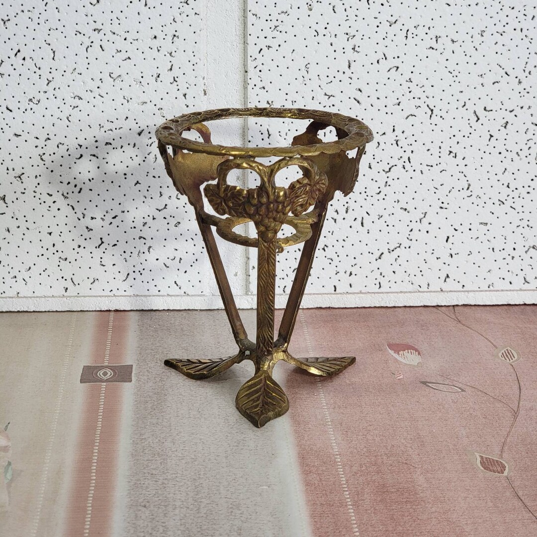 Vintage Brass Plant Stand Potpourri Candle Holder Etsy