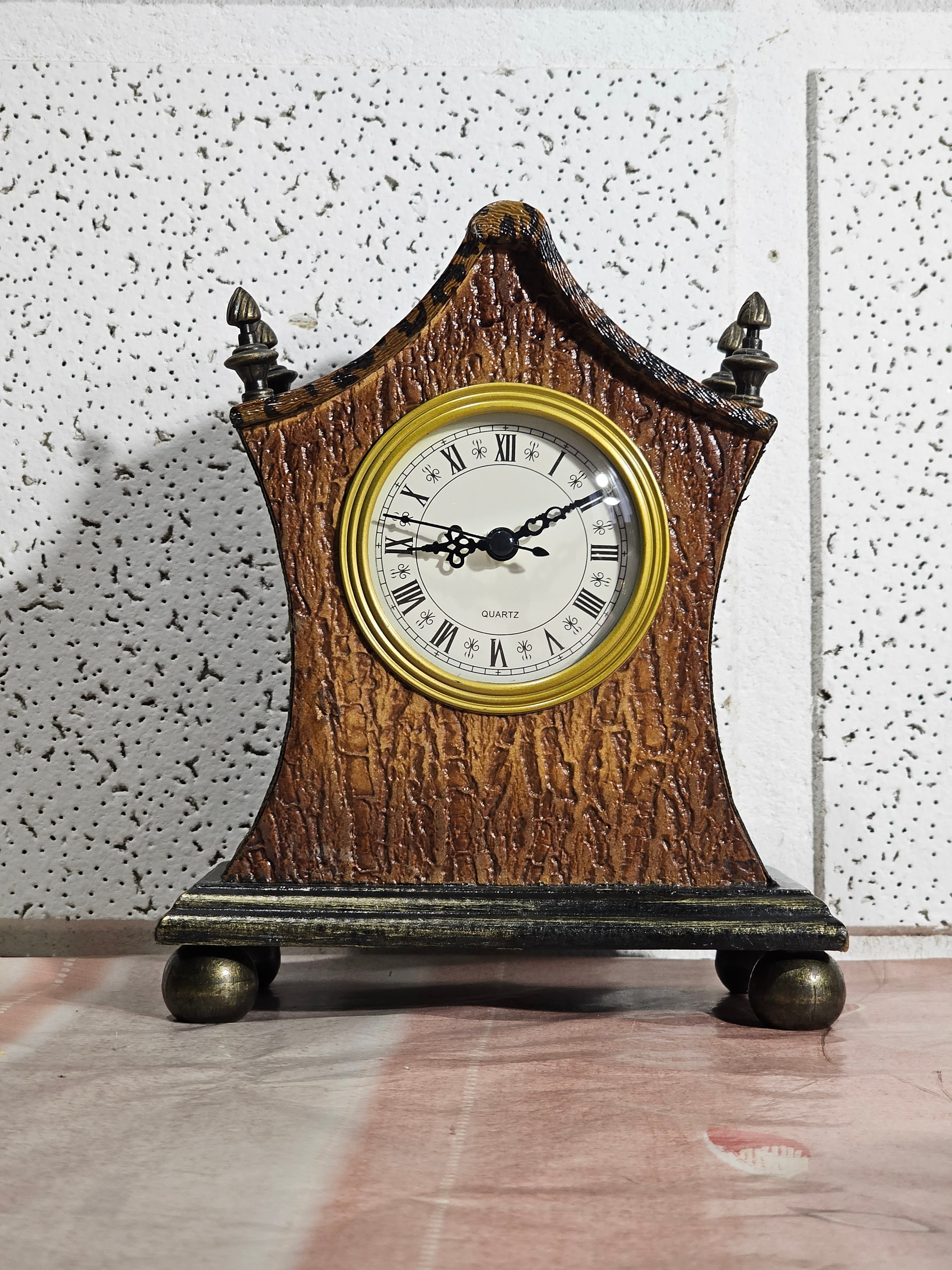 Vintage Wooden Decorative Mantel Shelf Clock With Secret Storage and ...