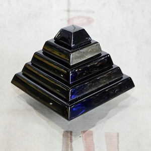 black obsidian pyramid paperweight, original obsidian stone pyramid of power.