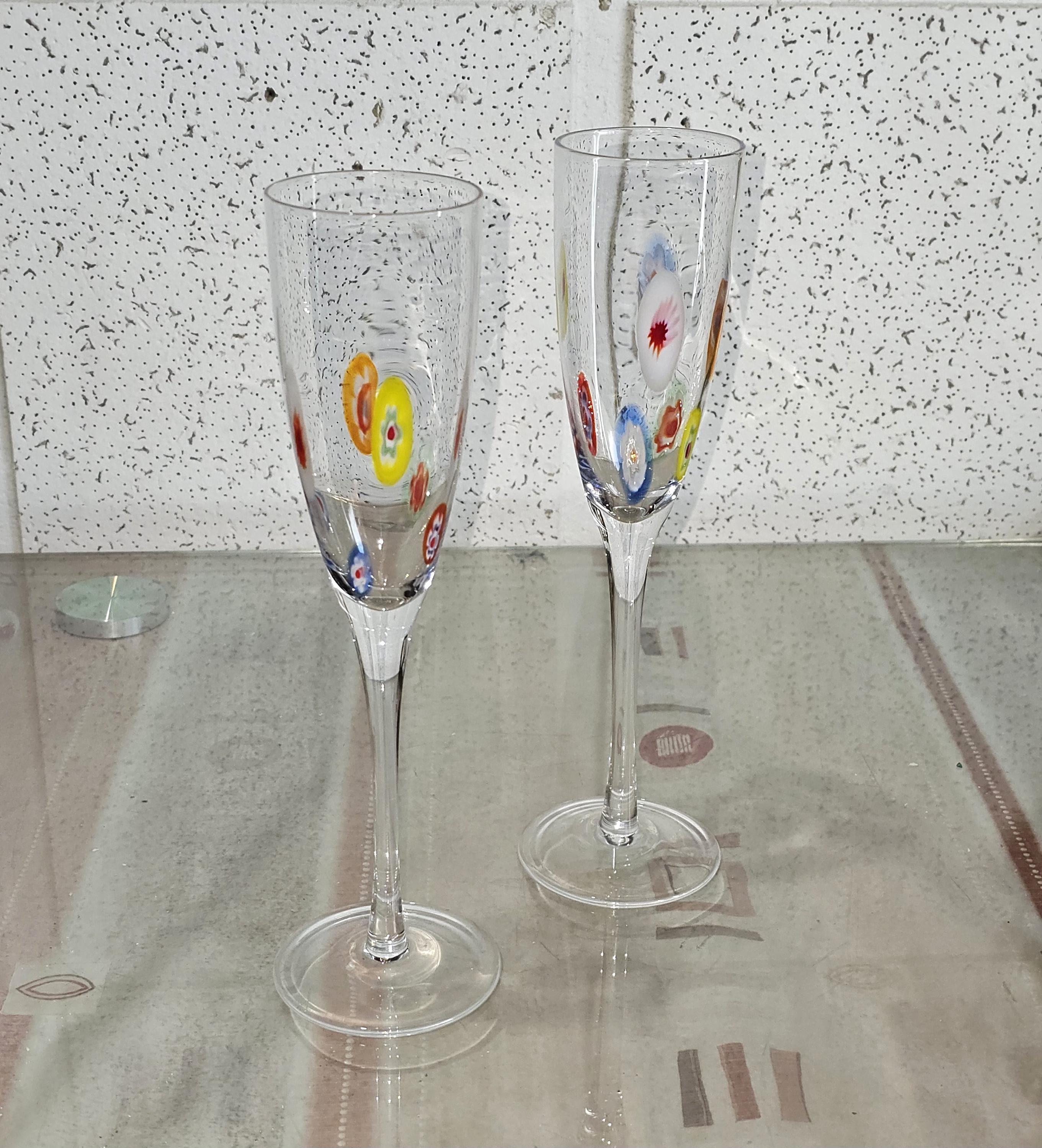 レオナルド（LEONARDO）ミレフィオーリ柄　ワイングラス レオナルド（LEONARDO）ミレフィオーリ柄 ワイングラス