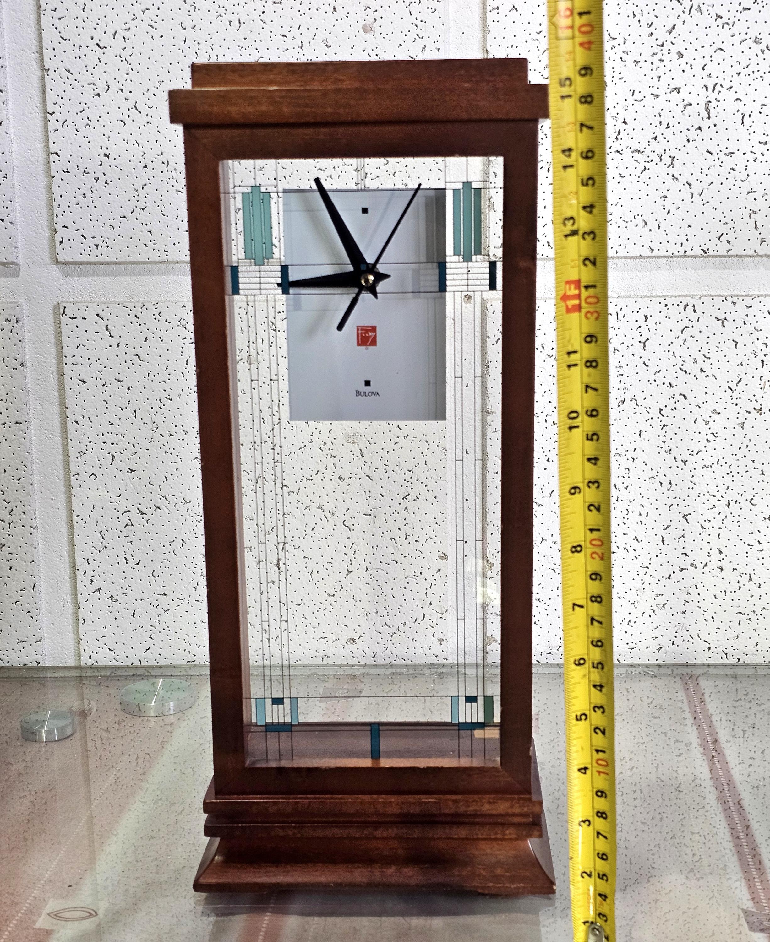 Vintage Bulova Frank Lloyd Wright Willits Table Mantel Pendulum
