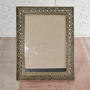 Brass picture frame, antique solid brass. picture frame engraving. National photo frame.