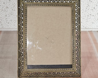 Brass picture frame, antique solid brass. picture frame engraving. National photo frame.