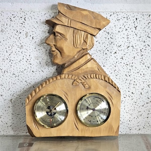 Fischer Sheraton Weather Station Thermometer Barometer Hygrometer Antique Barometer, Thermometer, Hygrometer .