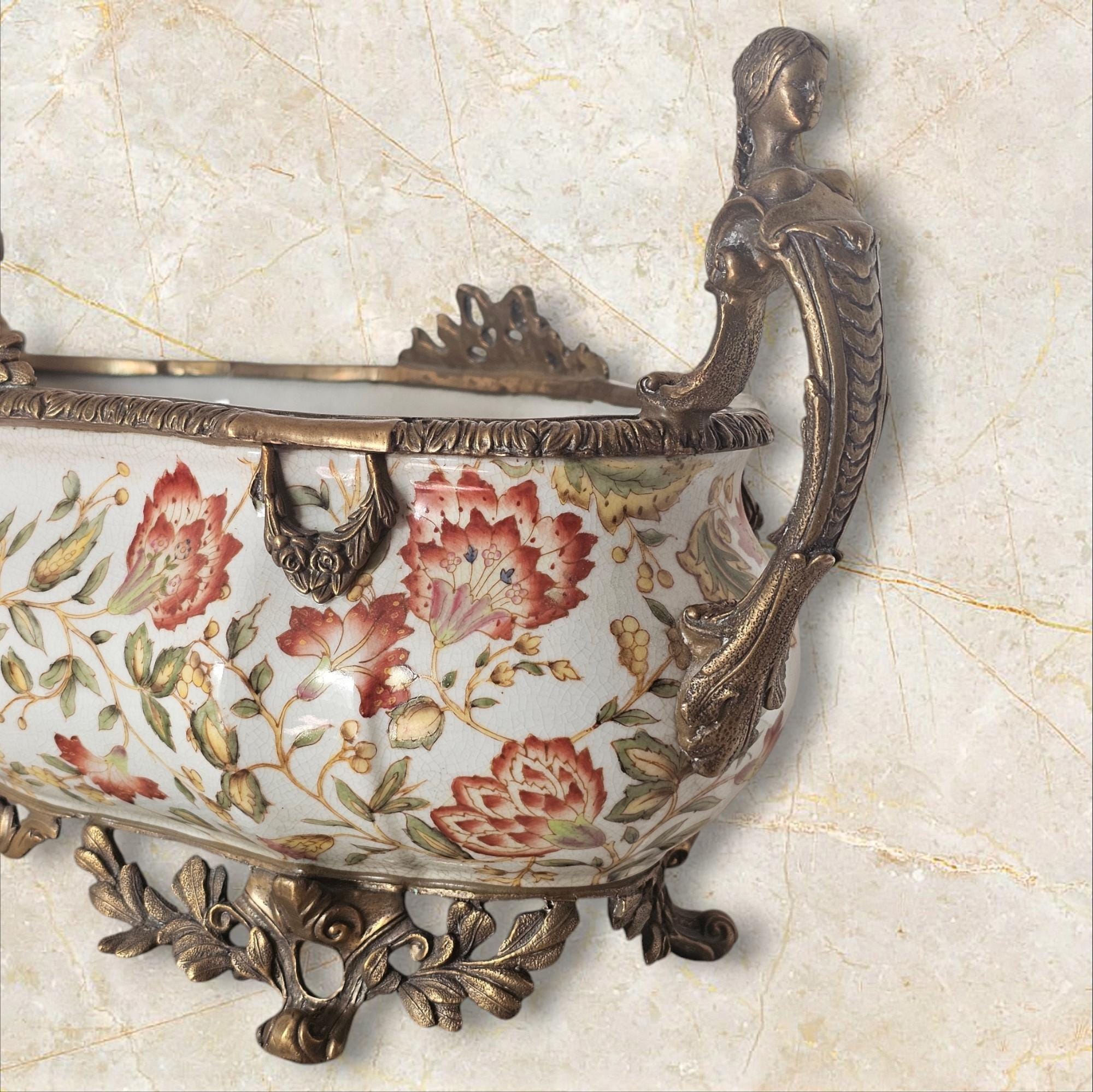 WL 1895 Wong Lee Porcelain Bowl and Bronze,luxurious Large Bowls