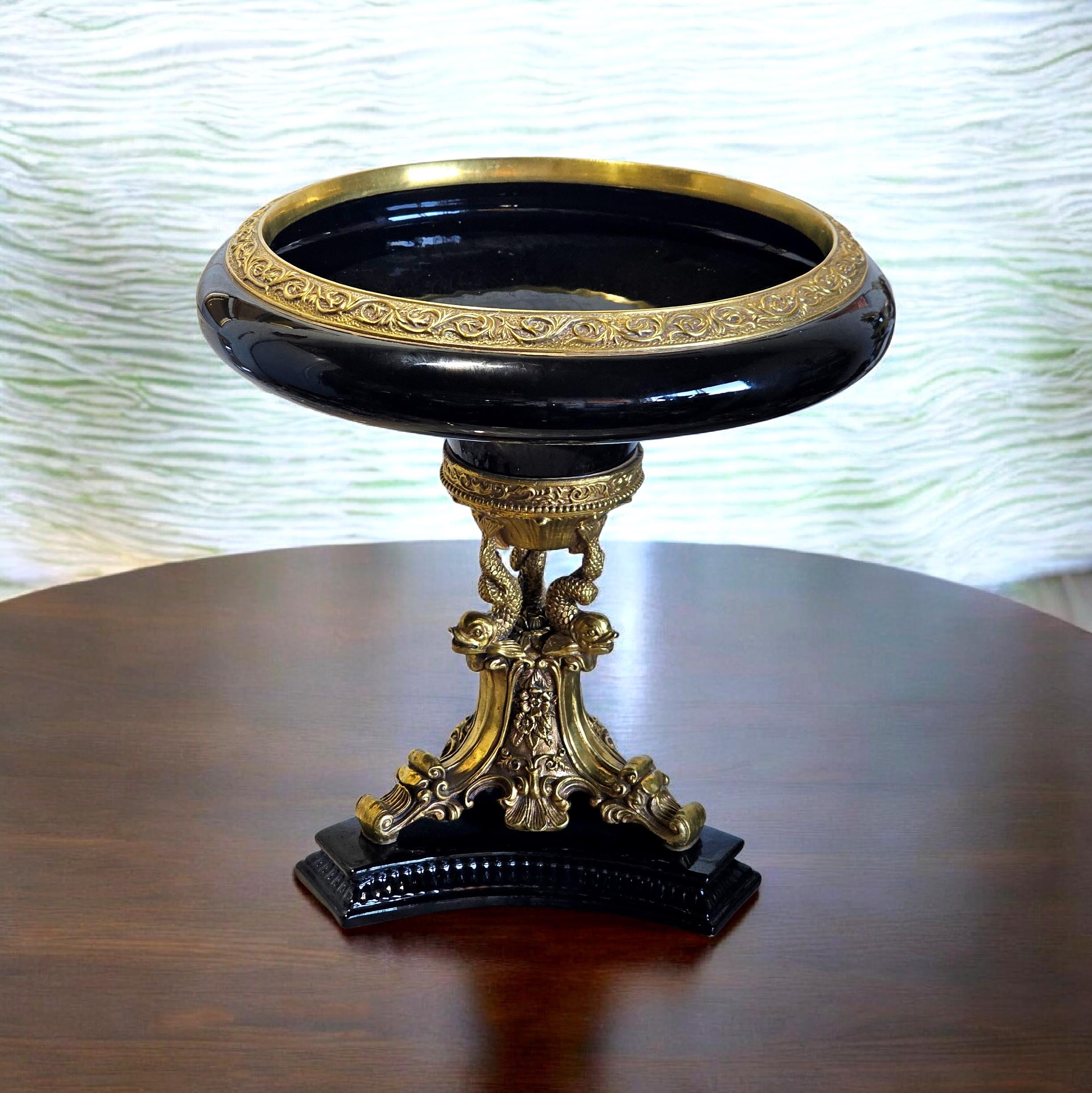 Castilian Imports Bronze and Porcelain Urn 16×15”,magnificent