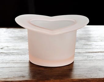 Pink crystal ashtray from Val Saint Lambert, Belgium, 1950s, trinket tray.