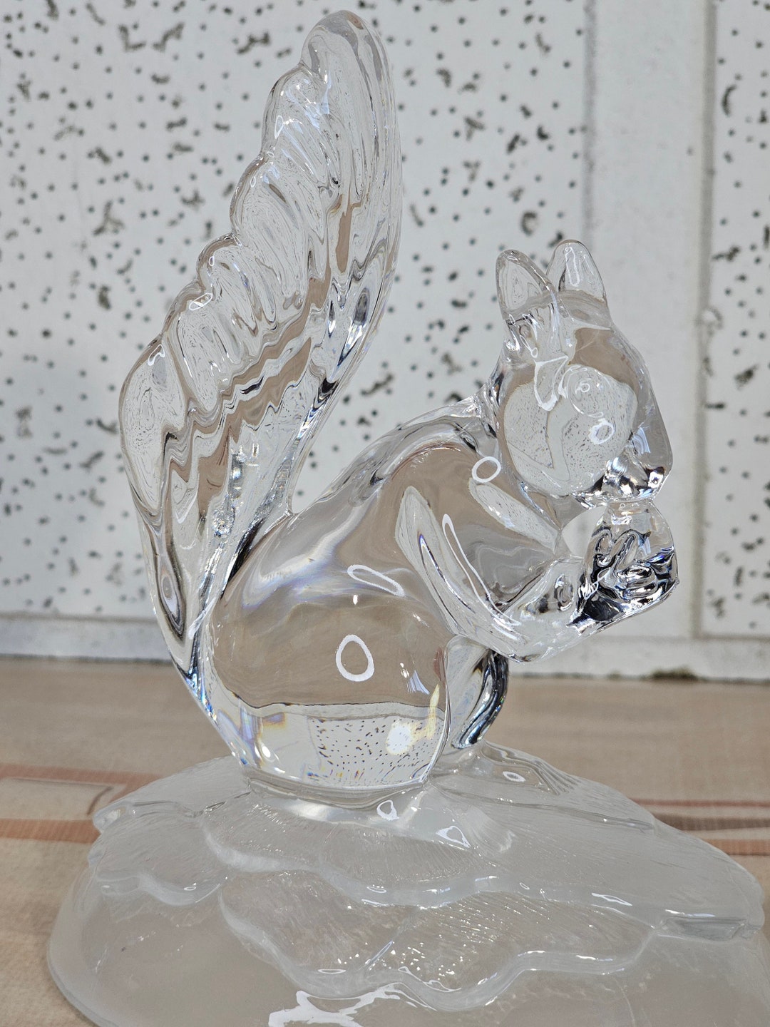 Cristal D'Arques フランス製ガラスのリスの置物、ヴィンテージ