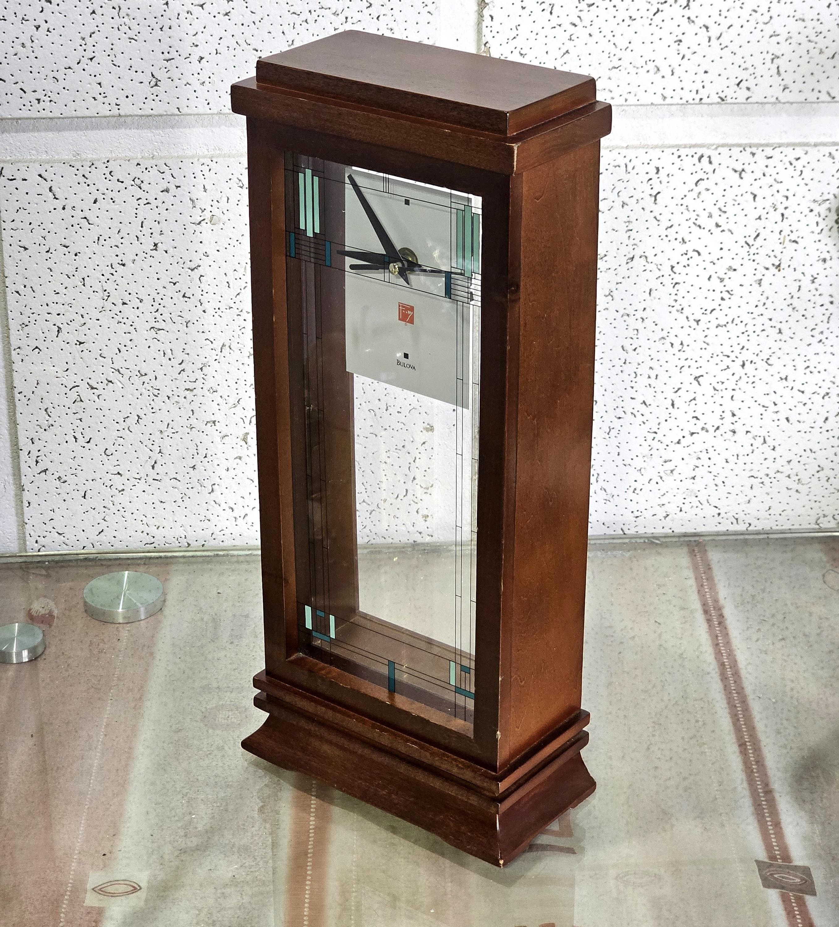 フランクロイドライト掛け時計 時報 BULOVA マントル時計 振り子時計 ヴィンテージ ブローバ フランク・ロイド・ライト ウィリッツ テーブル