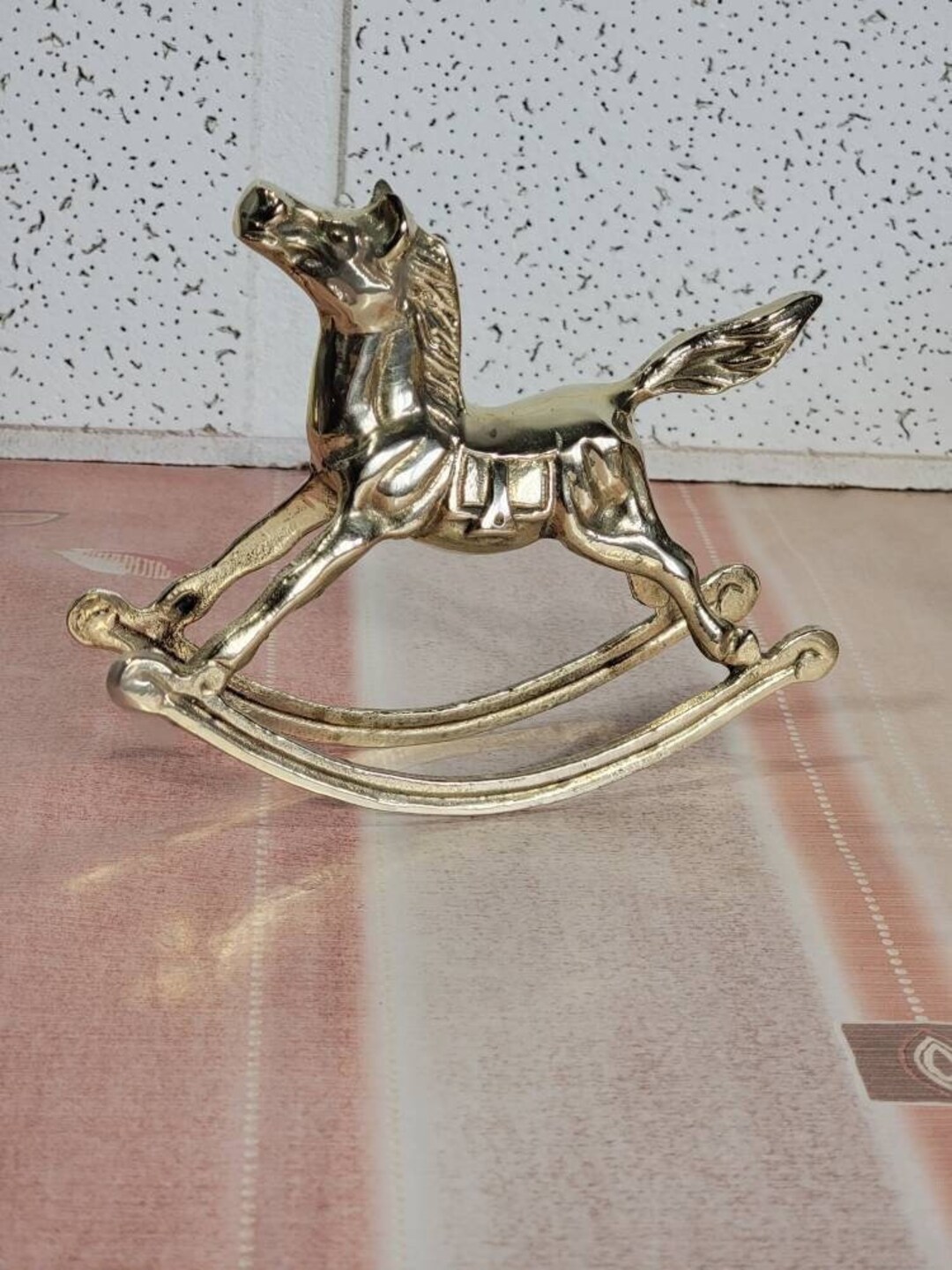 Vintage Brass Rocking Horse, Brass Horse, Brass Figurine, Baby Decor
