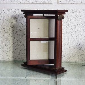 solid wood revolving oven photo frame. Rotating picture frame.