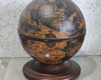 Vintage Italian Globe Ice Bucket,Vintage Old World Globe Ice Bucket, Vintage Mercurio D'Oro World Globe Ice Bucket, Made in Italy Globe Ice.