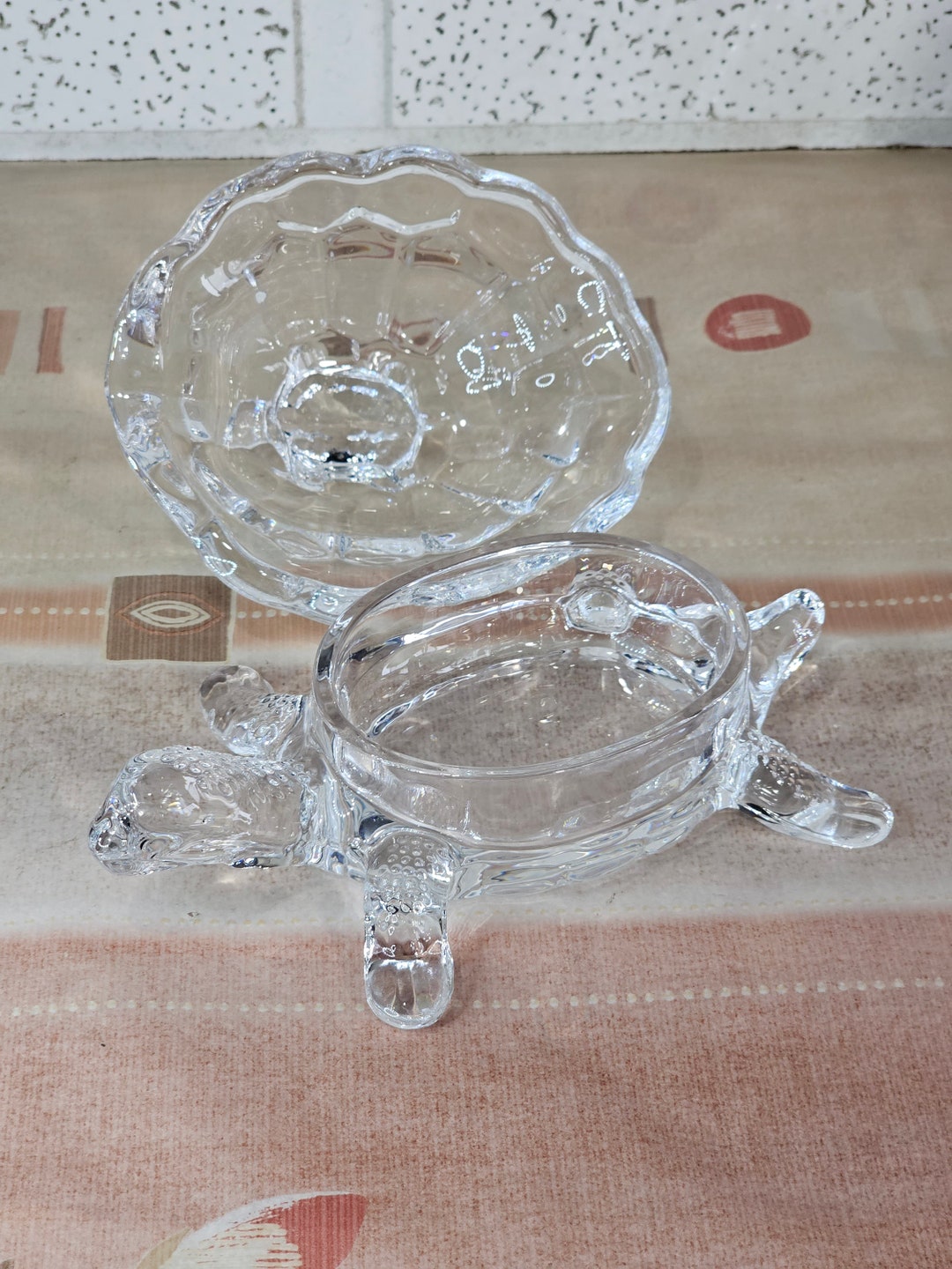 Crystalite Bohemia Crystal Turtle Candy Dish Bowl , Czech Republic