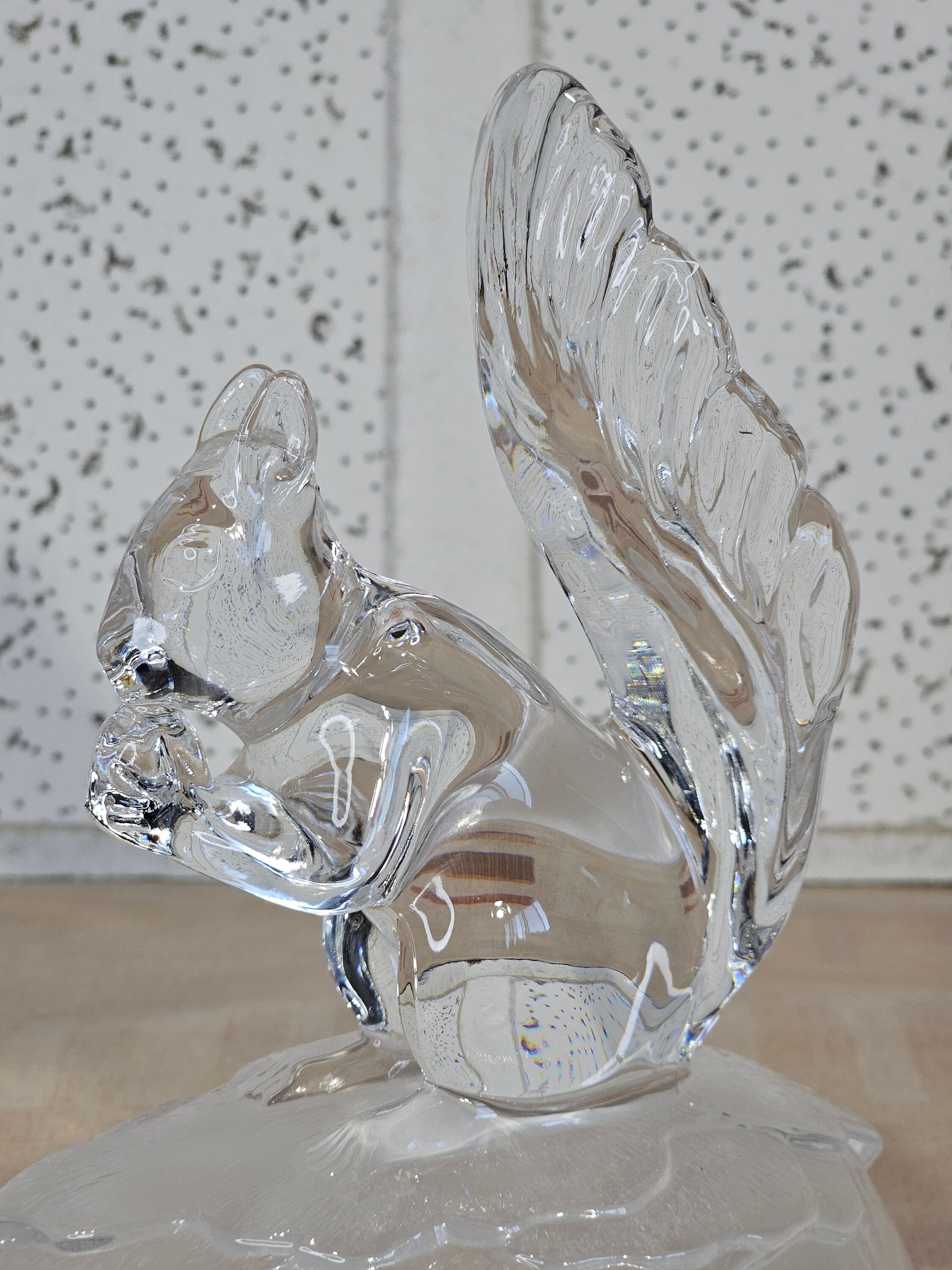Cristal D'Arques フランス製ガラスのリスの置物、ヴィンテージ