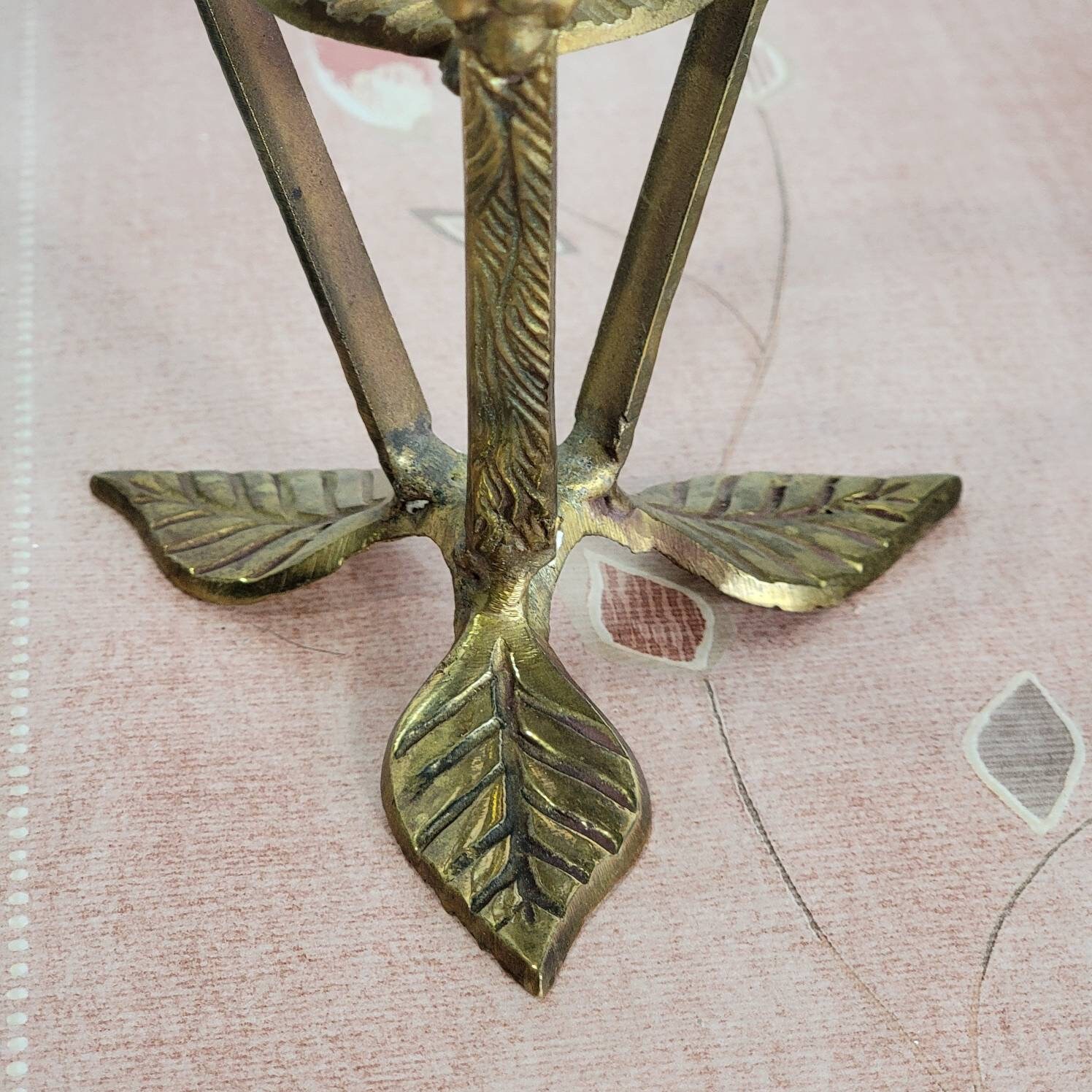Vintage Brass Plant Stand Potpourri Candle Holder Etsy