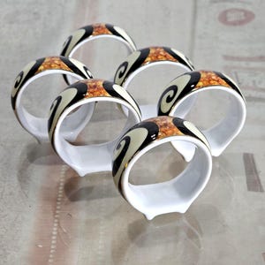 porcelain napkin rings, table decorations, antique porcelain napkin holder. Set of 6