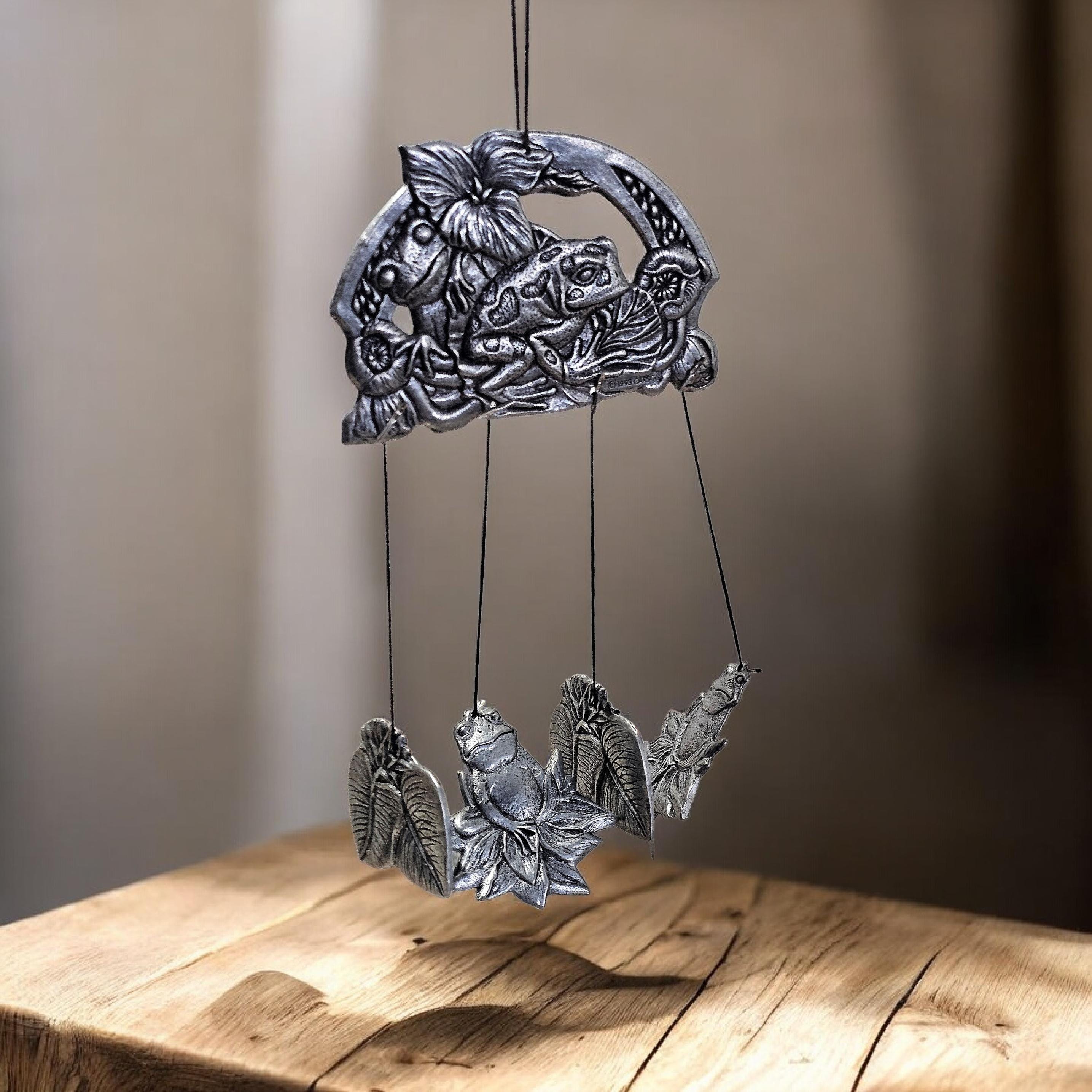 vintage♡Carson 1992 ピューター製ウィンドチャイム 鳥モチーフ Vintage Carson Pewter Wind Chimes ©1993, Sculpted Wind Chimes With