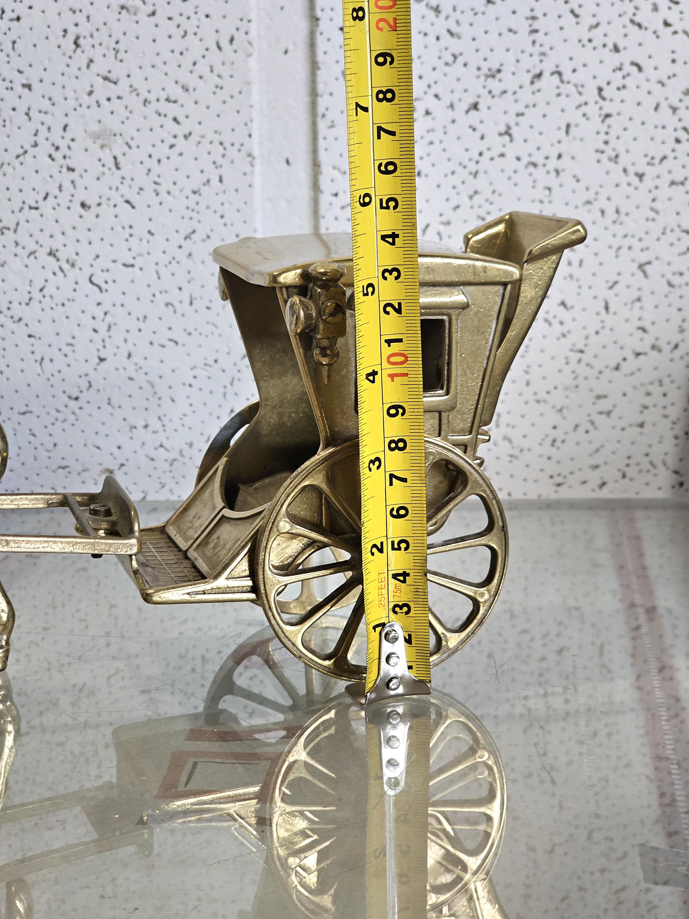 馬車を引く馬、彫刻/置物/彫像、ヴィンテージ無垢真鍮、オフィス装飾