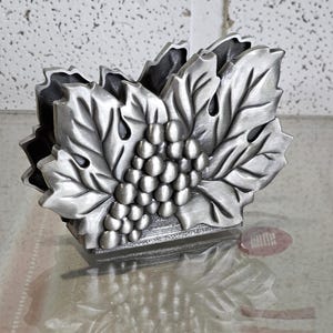 Art Nouveau pewter napkin holder, vintage pewter letter holder, metal napkin holder.