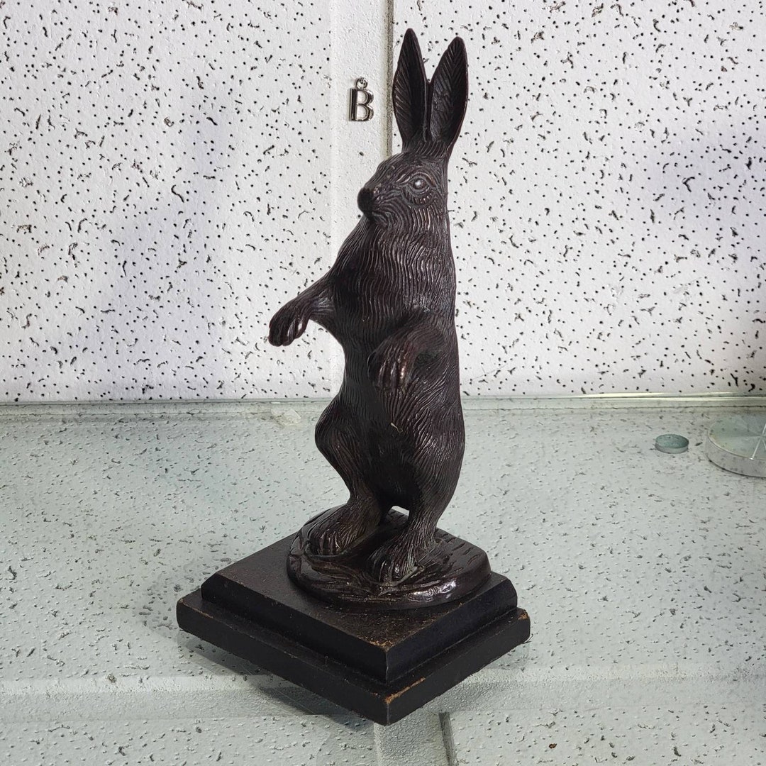 Vintage Heavy Solid Brass Rabbit Figurine / Antique Brass Bookend. - Etsy