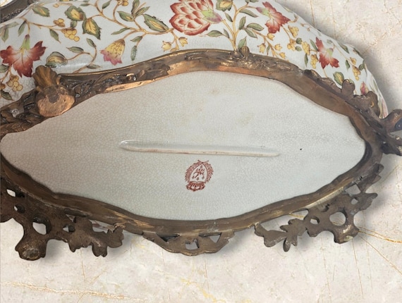 WL 1895 Wong Lee Porcelain Bowl and Bronze,luxurious Large Bowls