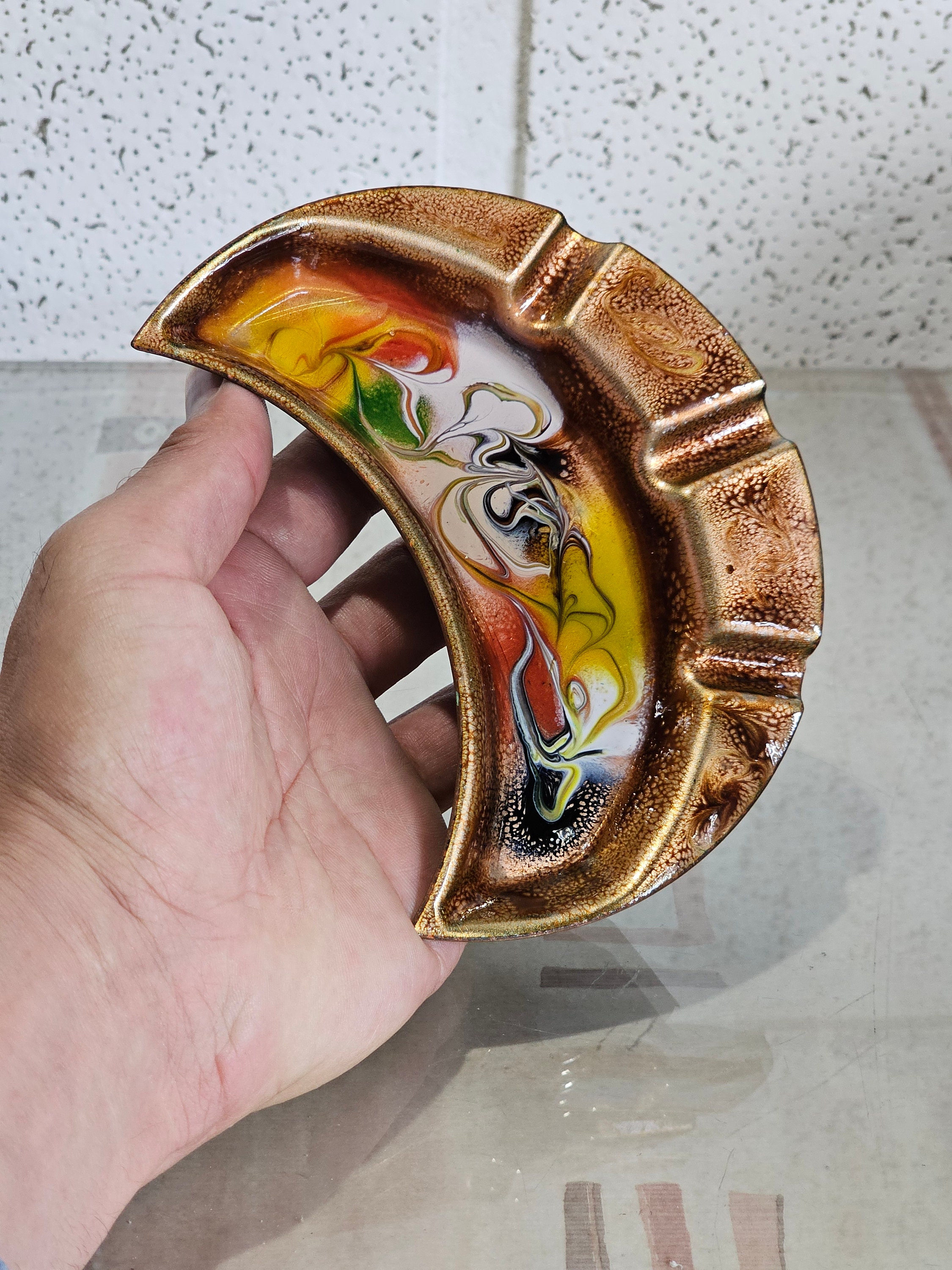 ヴィンテージ ハンドハンマー銅製プレート | 北西海岸先住民アート お皿　美術品 ヴィンテージ ハンドハンマー銅製プレート | 北西海岸先住民アート お