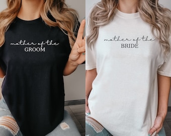 Mother of the Bride Shirt, Comfort Colors Mom of Bride T Shirt, Simple Bridal Party Shirts, Minimalist Wedding Party Shirt, Brides Mom