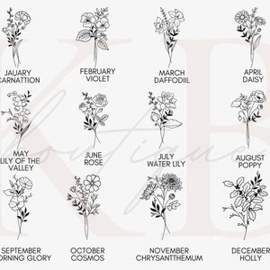 Maid of Honor Gift Birth Flower Bridesmaids Gift Bridesmaid - Etsy