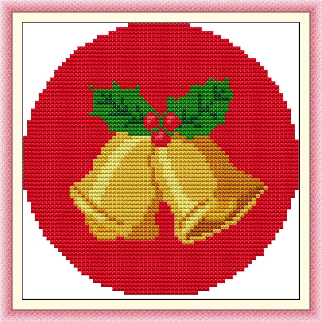Sacramento Stitchery Cross Stitch Kits, 14CT Stamped Starter Kits for Beginnerschristmas Bells