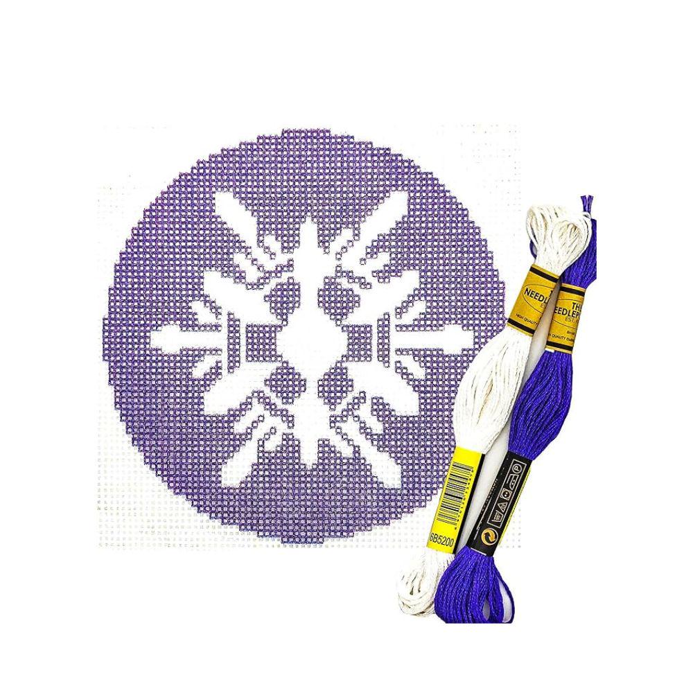 Howie's Needlepoint Stick-Set Für Anfänger – 18 Maschen Bedruckte Leinwand, 10,2x10,2 Cm Mit Garn