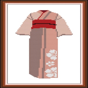 Sacramento Stitchery Cross Stitch Kits, 14CT Stamped Starter Kits for Beginners, Needlepoint Kits(Kimono-Sakura-Pink-Cultural-Dress-Japan)