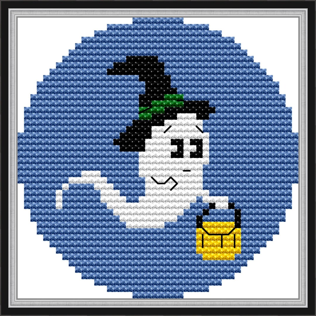 Sacramento Stitchery Cross Stitch Kits, 11CT Stamped Starter Kits for Beginnershalloween Ghost