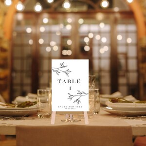 Placas numéricas de mesa editáveis minimalistas elegantes