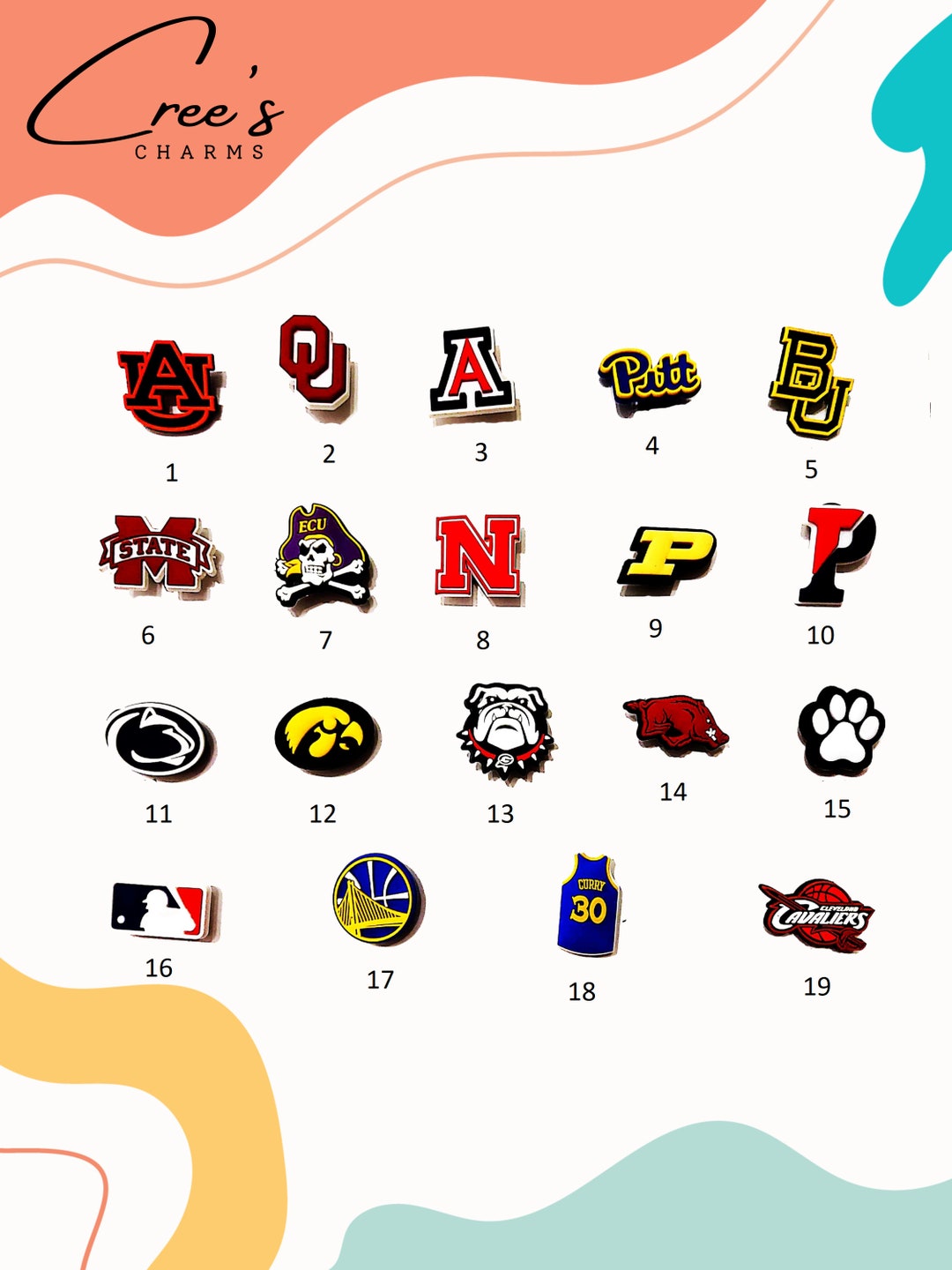 Mascot Charms, Croc Accessories, Bracelet Charms, Sports Charms