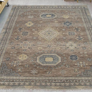 Hand-Knotted Oushak Rug - 8x10, 9x12, 10x14 feet | Traditional Vintage Wool Area Rug for Living Room | Antique Design, Timeless Elegance