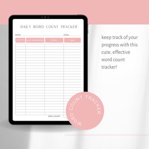 Digital/Printable Word Count Tracker!