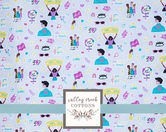 Girl Power Cotton Apparel Quilting Fabric by the Yard