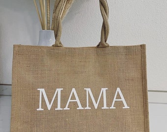 Gepersonaliseerde jute tas met initialen cadeau team bruid JGA moeder oma tante opvoeder leraar Moederdag