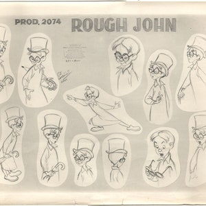 Disney Publications ROUGH JOHN PETERPAN Oryginalna fotostatowa karta modelu 1953 Numer 851-8001