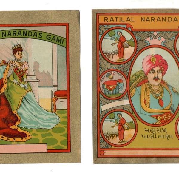 Vintage Indian Textile Labels: Ratilal Narandas Gami 1920's German  Lithographic Labels