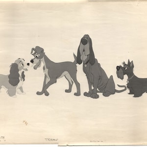 Disney Publications LADY i TRAMP Oryginalna fotoskarpa modelu 1955