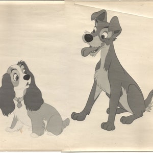 Disney Publications LADY i TRAMP Oryginalna fotoskarpa modelu 1955