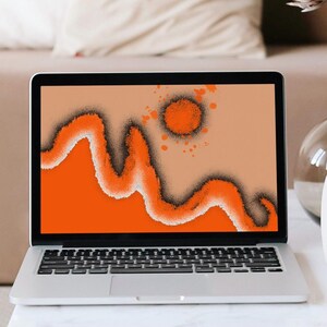 Orange Abstract Landscape Wallpaper for iPad, Tablet, Laptop (Digital Download)