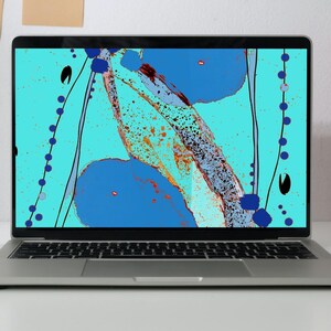 Blue Aesthetic IPad Wallpaper | Hand Painted Background for Tablet, Laptop or Desktop Computer | Instant Download Screensaver